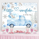Blumen Und Blau LKW Mit Ballon Baby Dusche Hintergrund